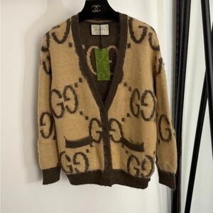 Authentic Gucci GG Mohair Wool Reversible Cardigan